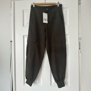 Zara Forest Green Cargo soft Pants